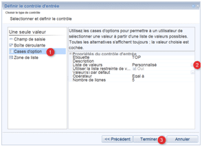 Controles d'entrée