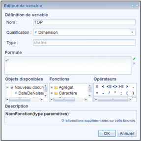 Creation Variable Webi