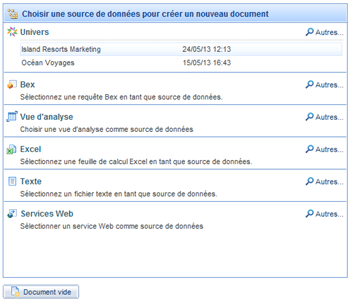 Nouvelle source de données bi 4.1