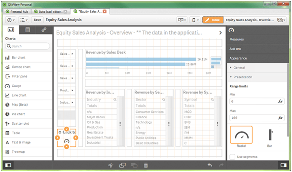 Interface applications Qlikview