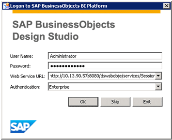 Login SAP Design Studio