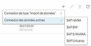 Connexion donnees actives sur SAP Analytics Cloud