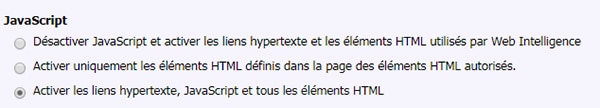 Option dans la CMC de la BI 4.2 SP5