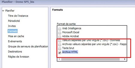 Nouveaux formats en BI 4.2 SP5