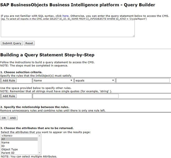 Query Builder SAP