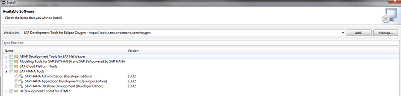 Installation SAP HANA Studio