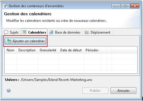 Ajouter un calendrier BI Sets