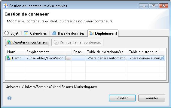 Déploiement BI Sets