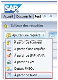 Fichier texte source avec la BI 4.2 SP6