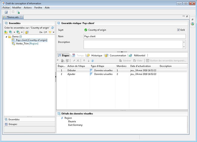 Options simplifiées sur les BI Sets