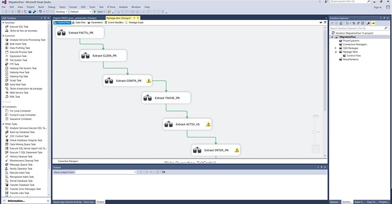 Interface Microsoft SSIS