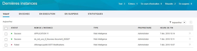 Filtre par type d'instance