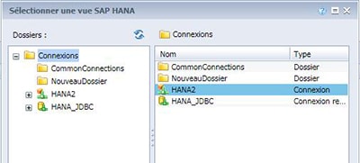 Connexion Olap HANA