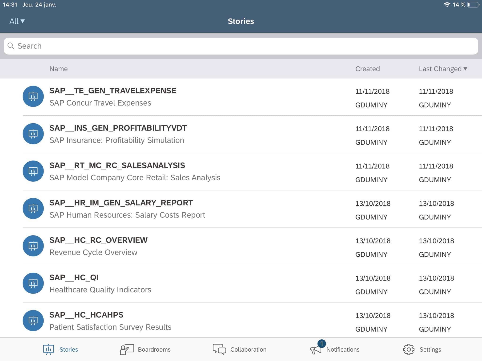 Mobilité SAP Analytics Cloud