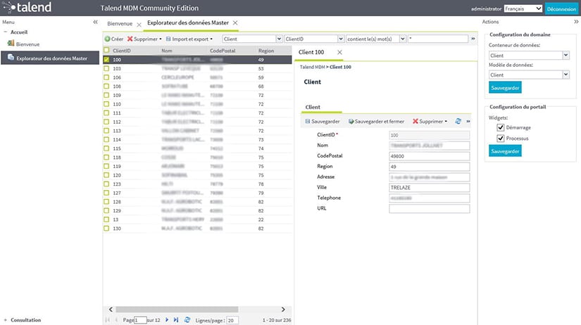 Interface Talend MDM