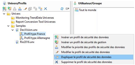 Duplication du profil de sécurité SAP BI 4.2 SP7