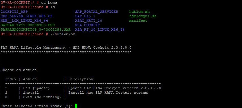 Installation SAP HANA Cockpit