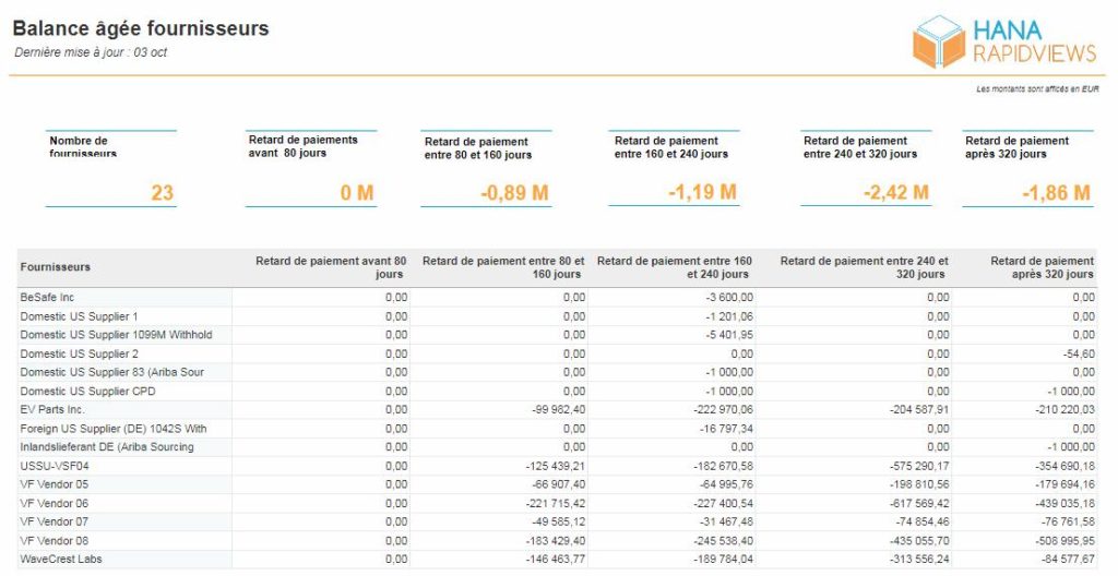 Reporting FICO SAP