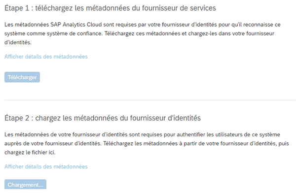 Paramétrage des méthodes d'authentification