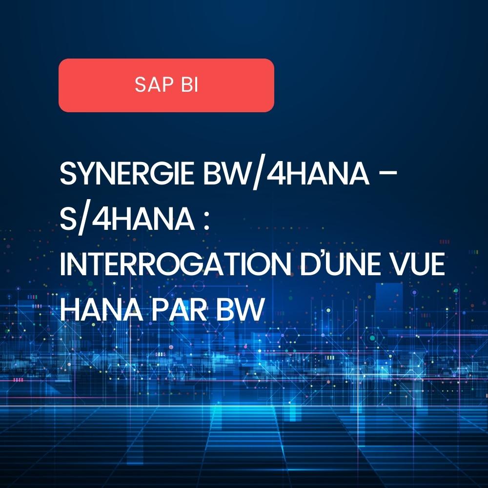 Interrogation d'une vue HANA par BW