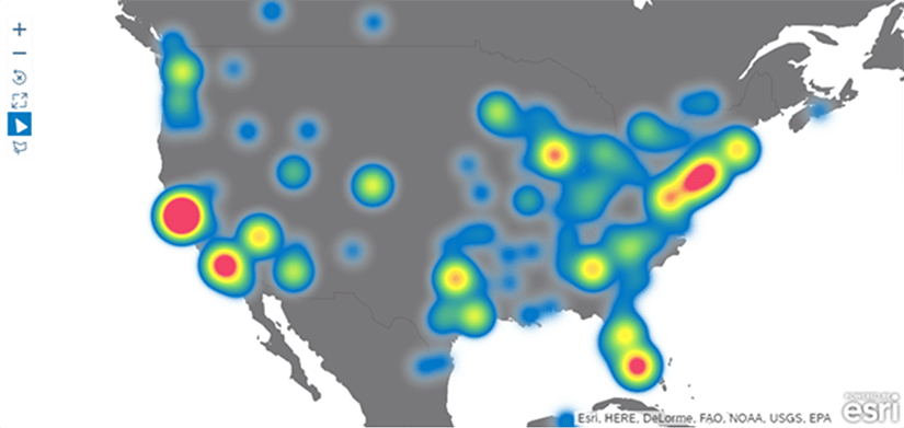 Couche de carte à chaleur SAP Analytics Cloud