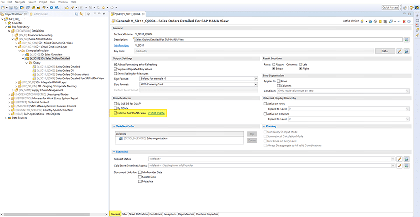 External SAP HANA Views