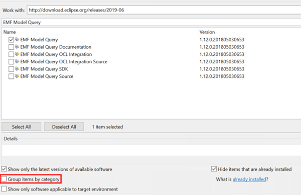 Etape 2 de l'installation des composants éclipse