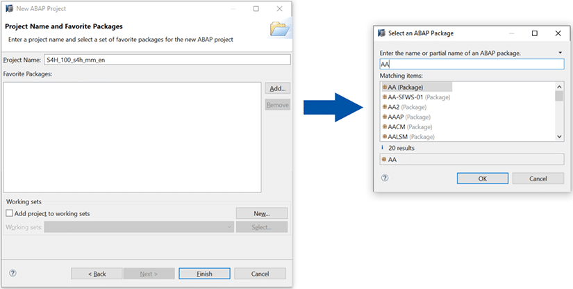 Etape 3 de la prise en main de l'Add On Abap Hana Studio