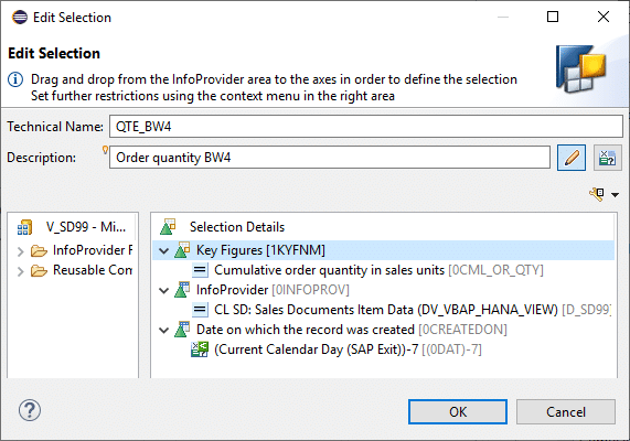 Ratio restreint bw4hana