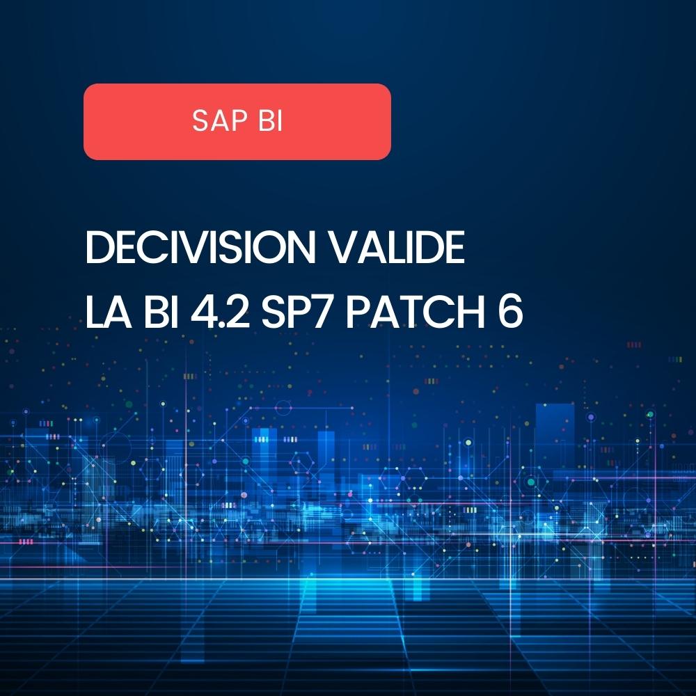 Validation de la BI 4.2 SP7
