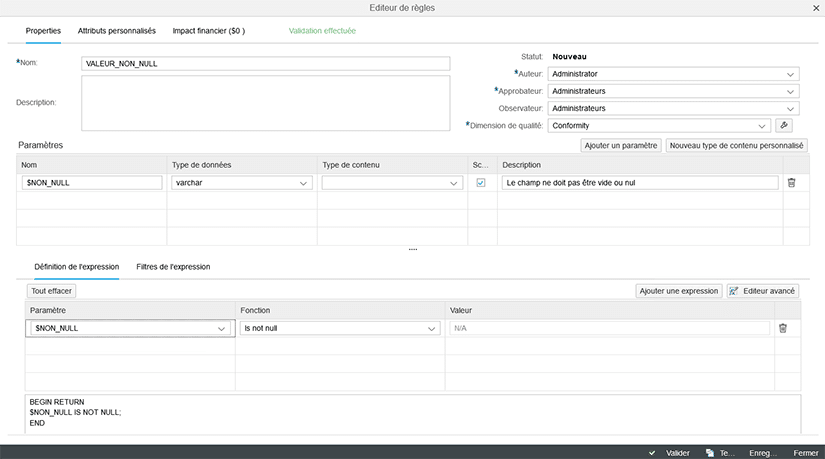 Exemple de création de règle sur Data Insight