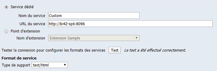 Ajout du service sur la plateforme BO