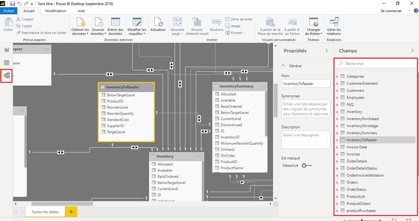 Champs et jointures Power Bi