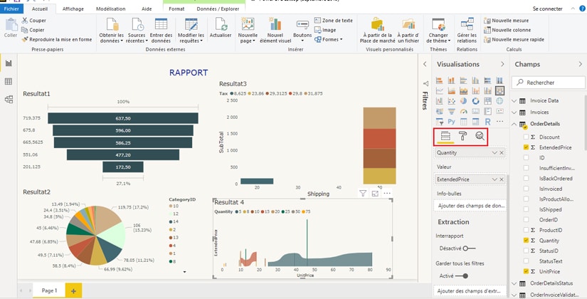 Mise en forme d'un rapport Power BI