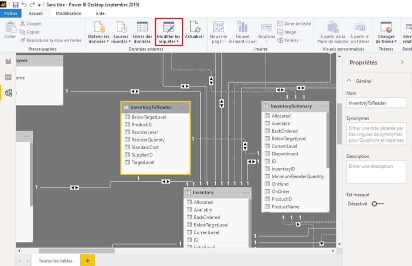 Modifier les requêtes dans Power BI