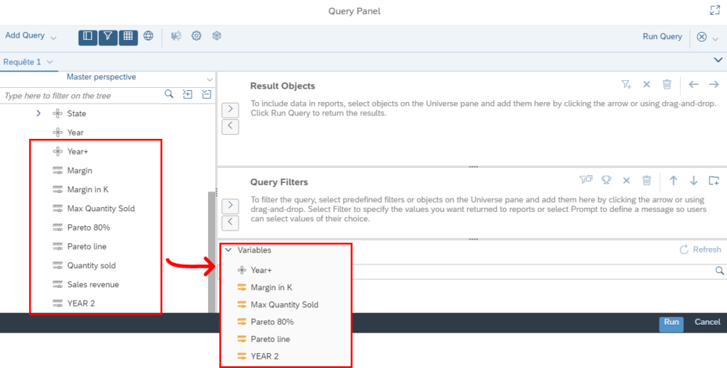 Récupérer les données et les variables Web Intelligence en BI 4.3