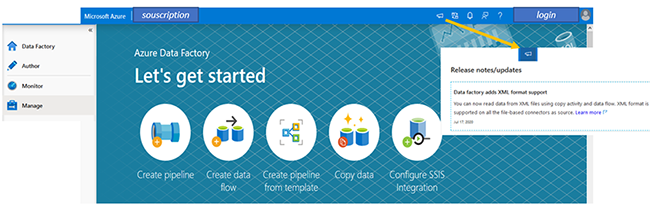 Accueil de Azure Data Factory