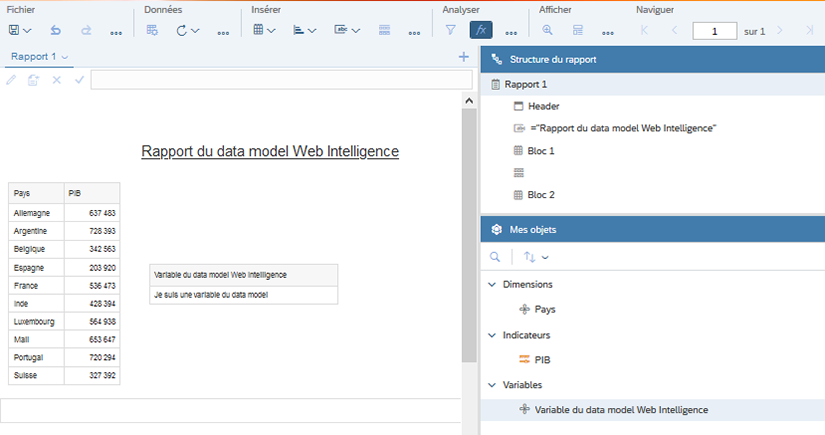 Création Data Model Web Intelligence BI 4.3