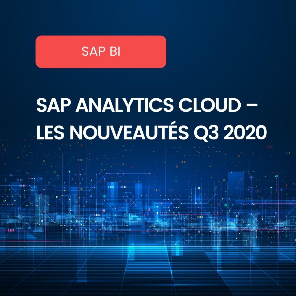 Nouveautés Q3 2020 SAP Analytics Cloud