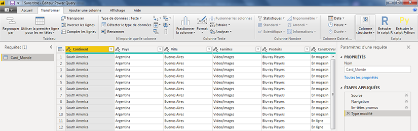 Préparation des données Power BI Desktop