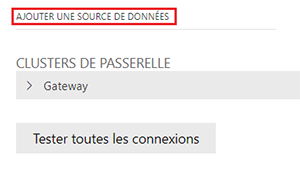 Ajout d'une connexion aux sources de données