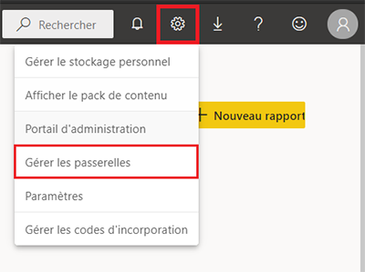 Gestion des passerelles power bi