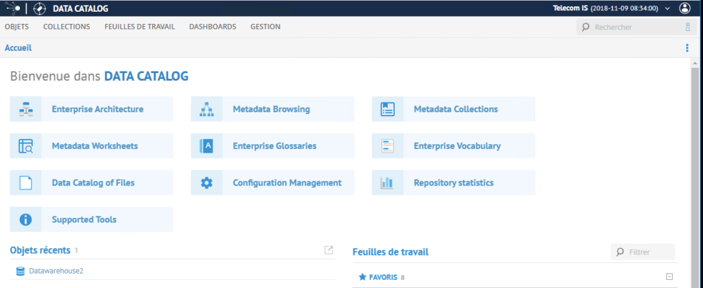 Interface Talend Data Catalog