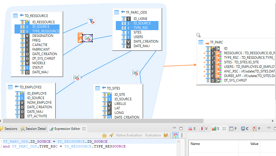 Mapping Semarchy Tables de sources