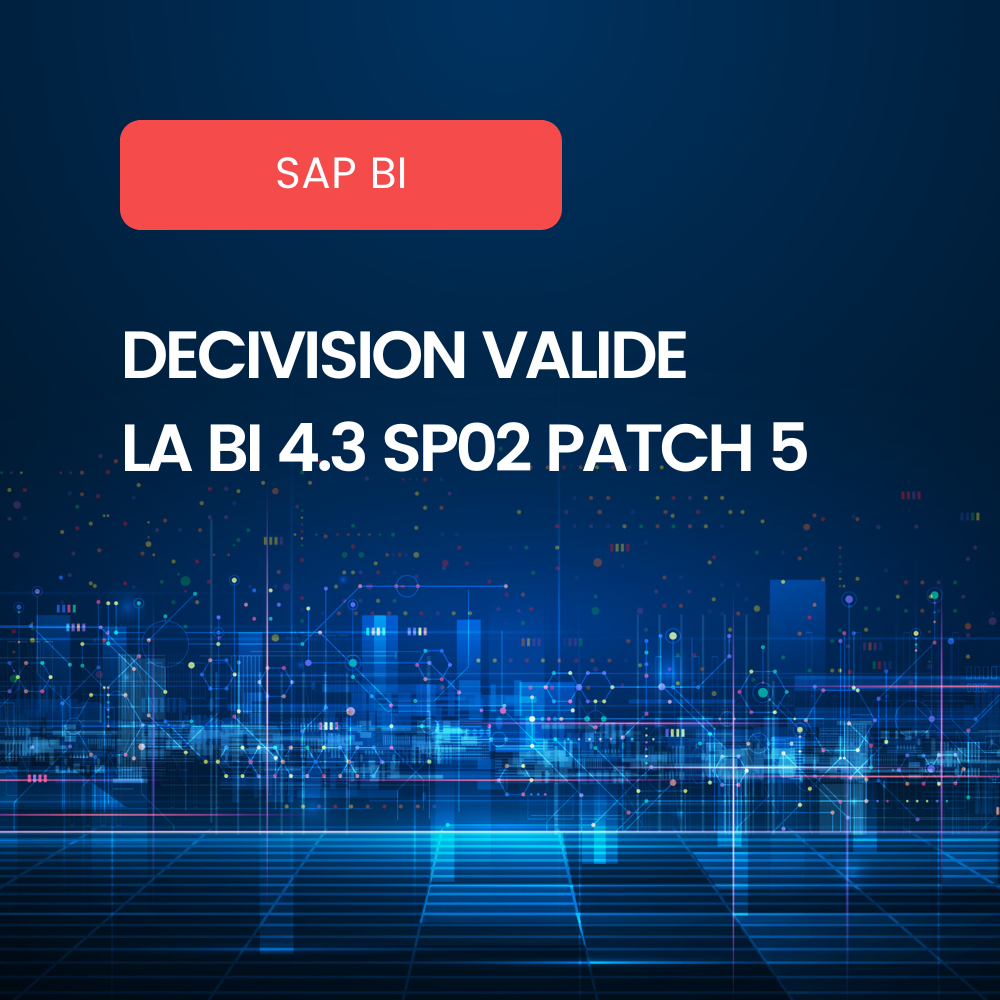 Decivision valide la BI 4.3 SP02 Patch 5