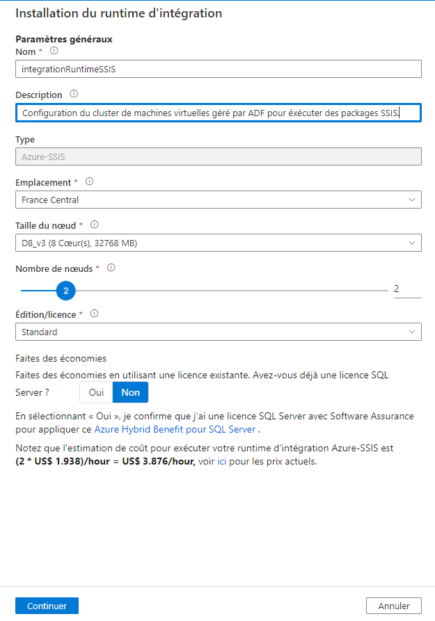 Installtion Runtime Intégration Cloud Azure 2