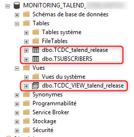 Création table et vue Talend