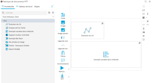 DigDash Studio interface structurée