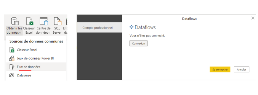 Rapport Power BI Dataflow Connecteur