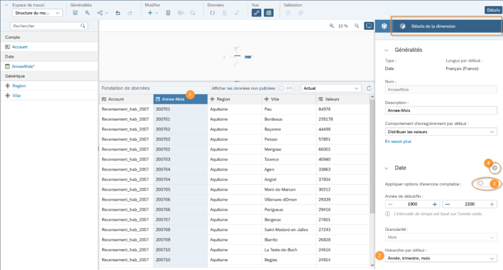 Modification dimension date - SAP Analytics Cloud